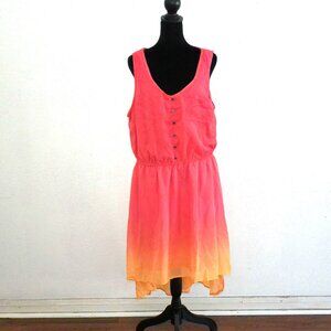 Mossimo, pink/orange ombre sleeveless Maxi dress, with double layers